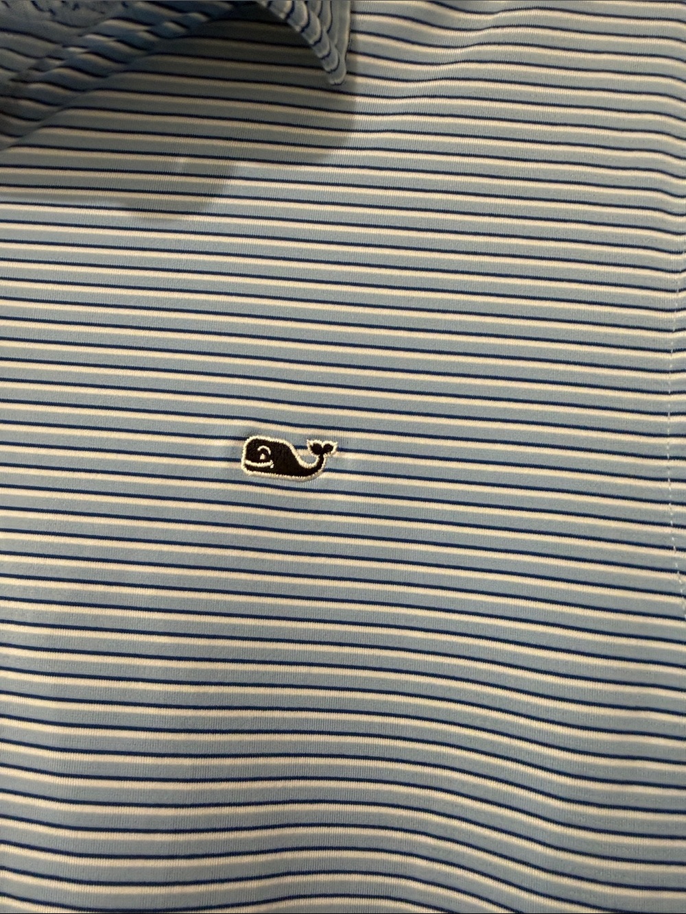 Vineyard Vines Light Blue & White Striped Performance Polo - Picture 2 of 4